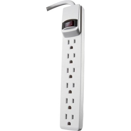 BRILLO 41436 6 Outlet Power Strip, White BR2588172